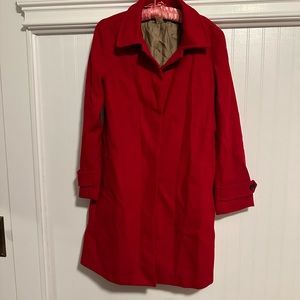 Red J.crew coat in size S